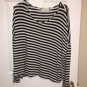 Black and white stripped long sleeve top
